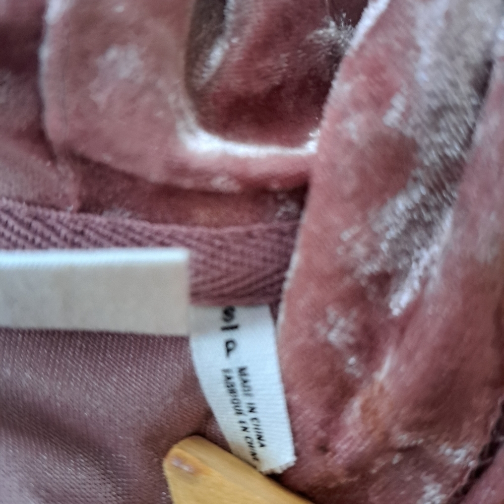 Cabin Fever comfort pink velvet hoodie pullover velvet top sweater dusty pink - Picture 9 of 16